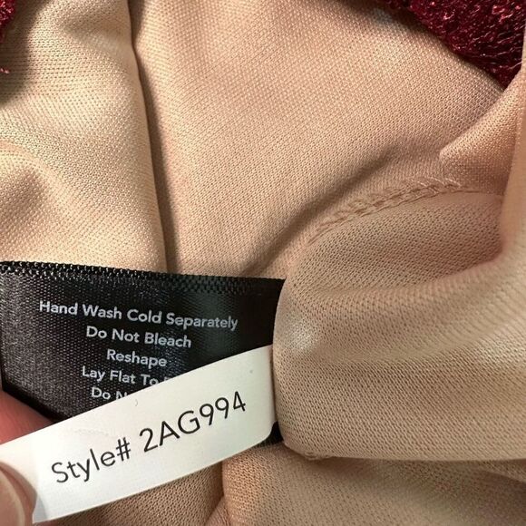 Boston Proper Sparkle Lace Longsleeve Top Womens XL Square Neckline & Keyhole - Picture 10 of 10